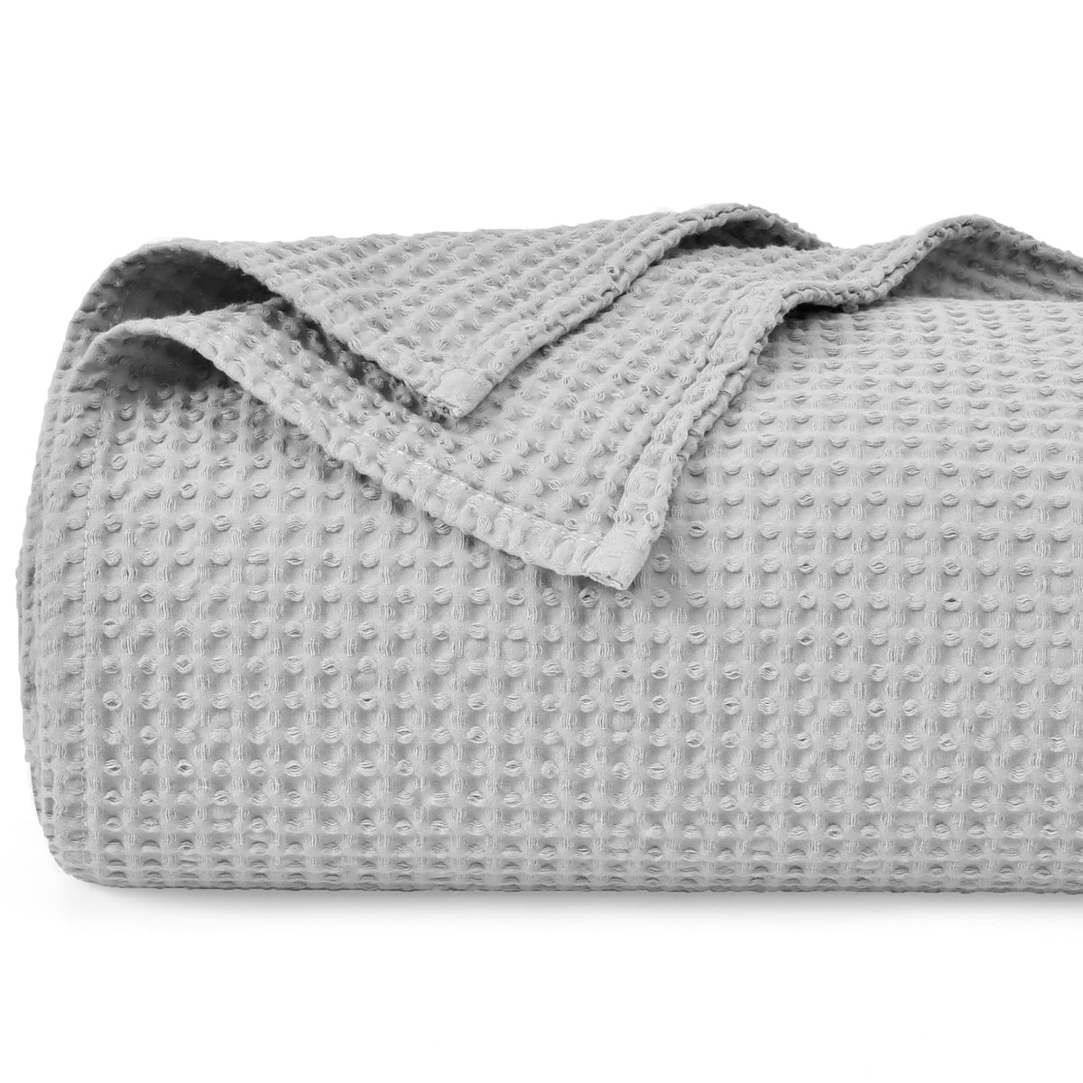 PHF 100% Cotton Waffle Blanket Lightweight Breathable, Twin Size, White