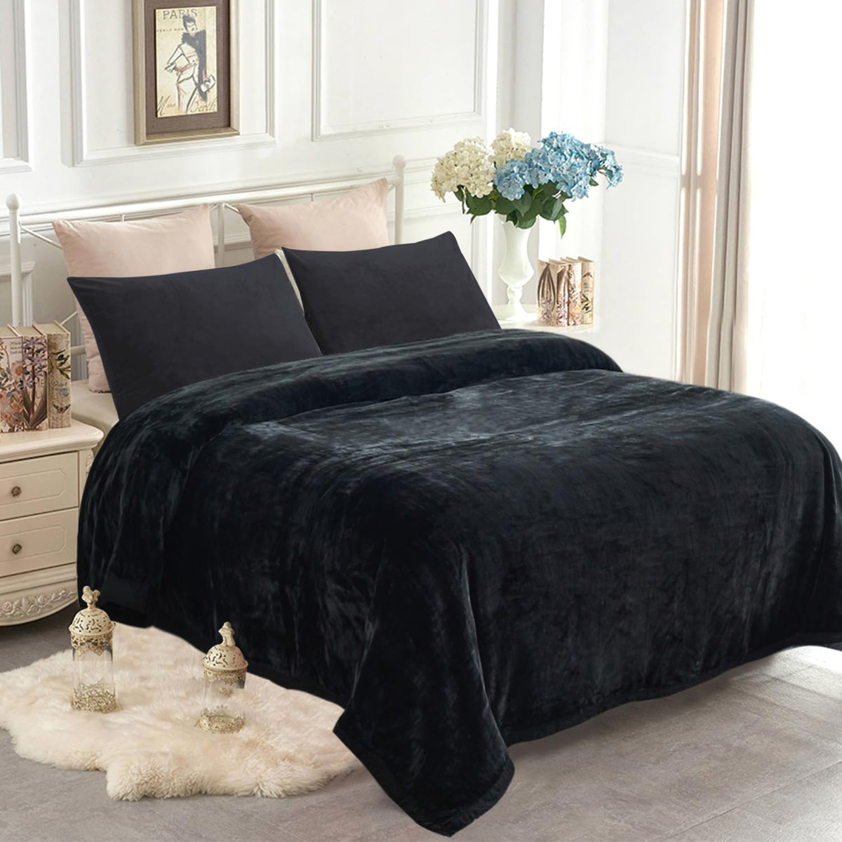 JYK Wolf Blanket Korean Style Queen Size Fleece Bed Blanket, 520GSM 2 Ply