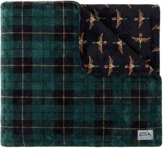 Eddie Bauer - Soft Reversible Throw Blanket for Bed & Couch, 60 x 70