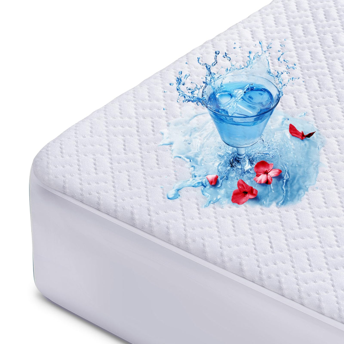 Hanherry 100% Waterproof Mattress Protector King Size, Mattress Cover 3D Air Fabric Cooling Mattress Pad Cover Smooth Soft Breathable Noiseless, 8''-21'' Deep Pocket