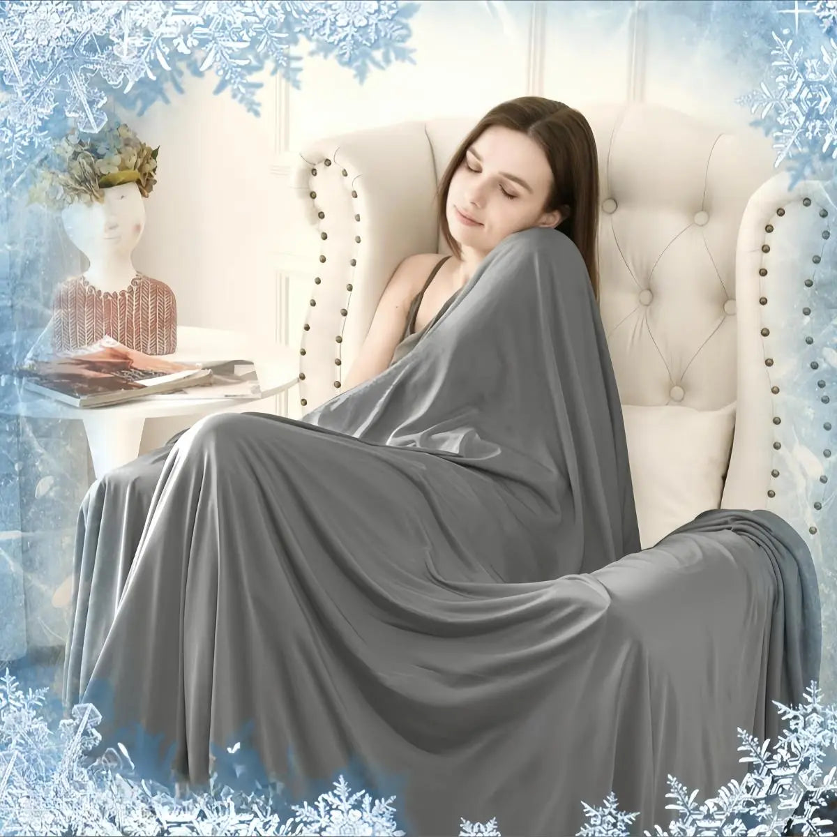Reversible Cooling Blanket for Hot Sleepers, 0.43 Q-max Cold Touch, Lightweight Ultra-Thin Summer Throw Blanket, Soft Cool Blanket for Bed, Sofa, Travel, Dorm, Office, Gift for Women Men, Soft Comfy Blanket, Cooling Throw Blankets
