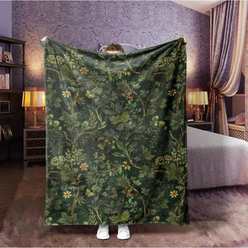 Dank Weed Print Flannel Blanket - Soft Warm Cozy Throw Blanket with Flannel Fabric, Great for Naps on Sofa or Bed, Ideal for Home Use, Christmas Gift for Plant Lovers