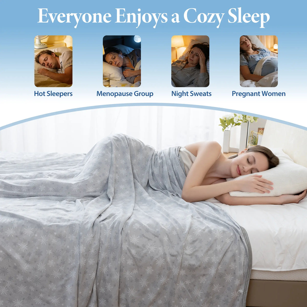 Queen Size & Twin Size Cooling Blanket - Nylon Fabric Cooling Bedding, Soft Silky-Soft Breathable Moisture-Wicking Dualtemp Sides Thin Layer, Easy Layering Easy Clean for Hot Sleepers Night Sweats, Summer Bedding Gift,sohochic