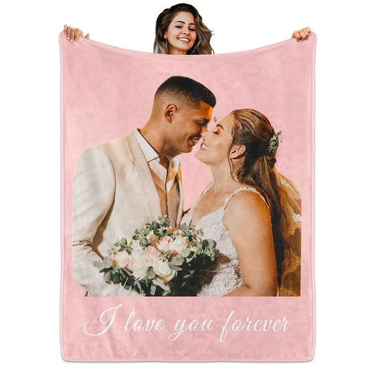 BARLEY ONE Click “Shop Chat”, Send Photos, Custom Photo Couples Blankets, These Personalized Couples Photo Blankets are Made of Soft Flannel, Perfect for Weddings, Mother's Day, Valentine's Day, Birthday Gift, Meaningful Mother's Day Gift