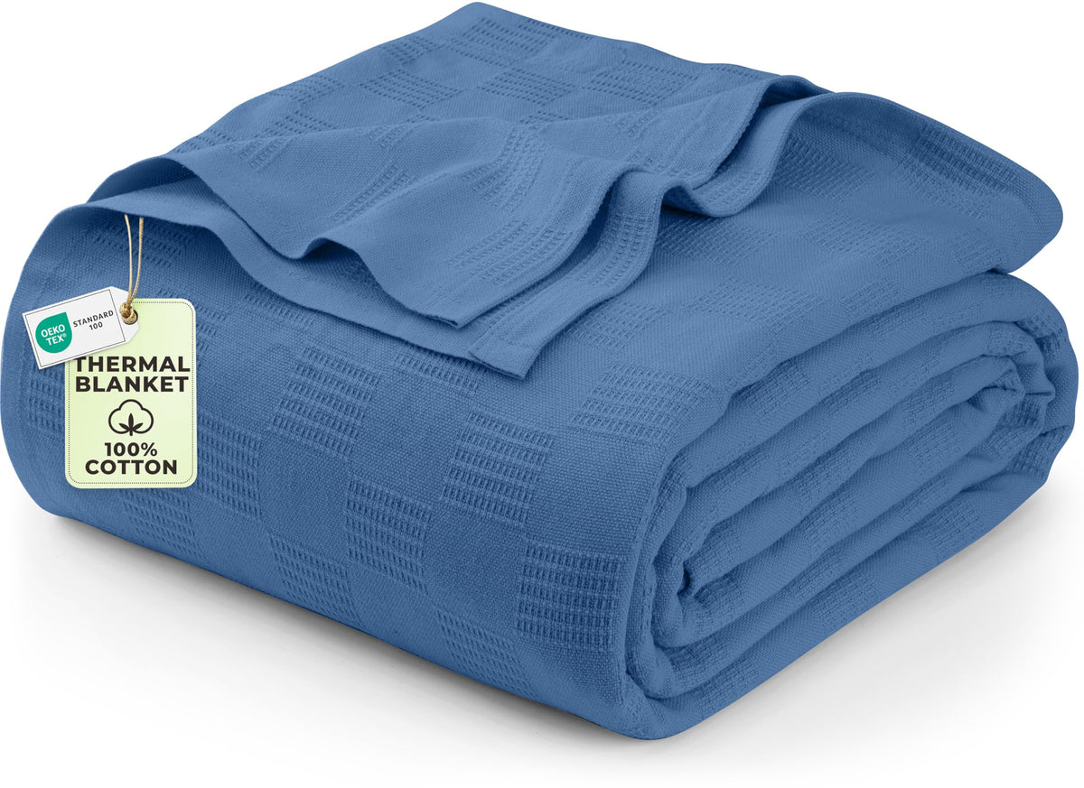 Utopia Bedding 100% Cotton Thermal Blanket Khaki Twin, 90x72 Inches
