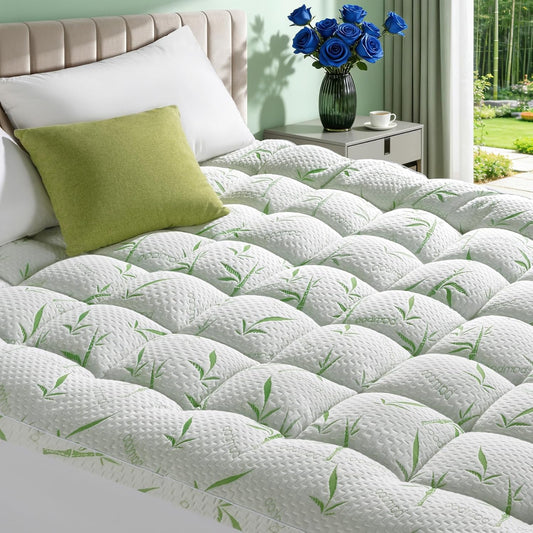 3 Inch Mattress Topper - Viscose Made from Bambu,Cooling Soft Pillow Top Mattress Pad Cover for Back Pain,Mattress Protector with 8-21 Inch Deep Pocket (King,78"x80")