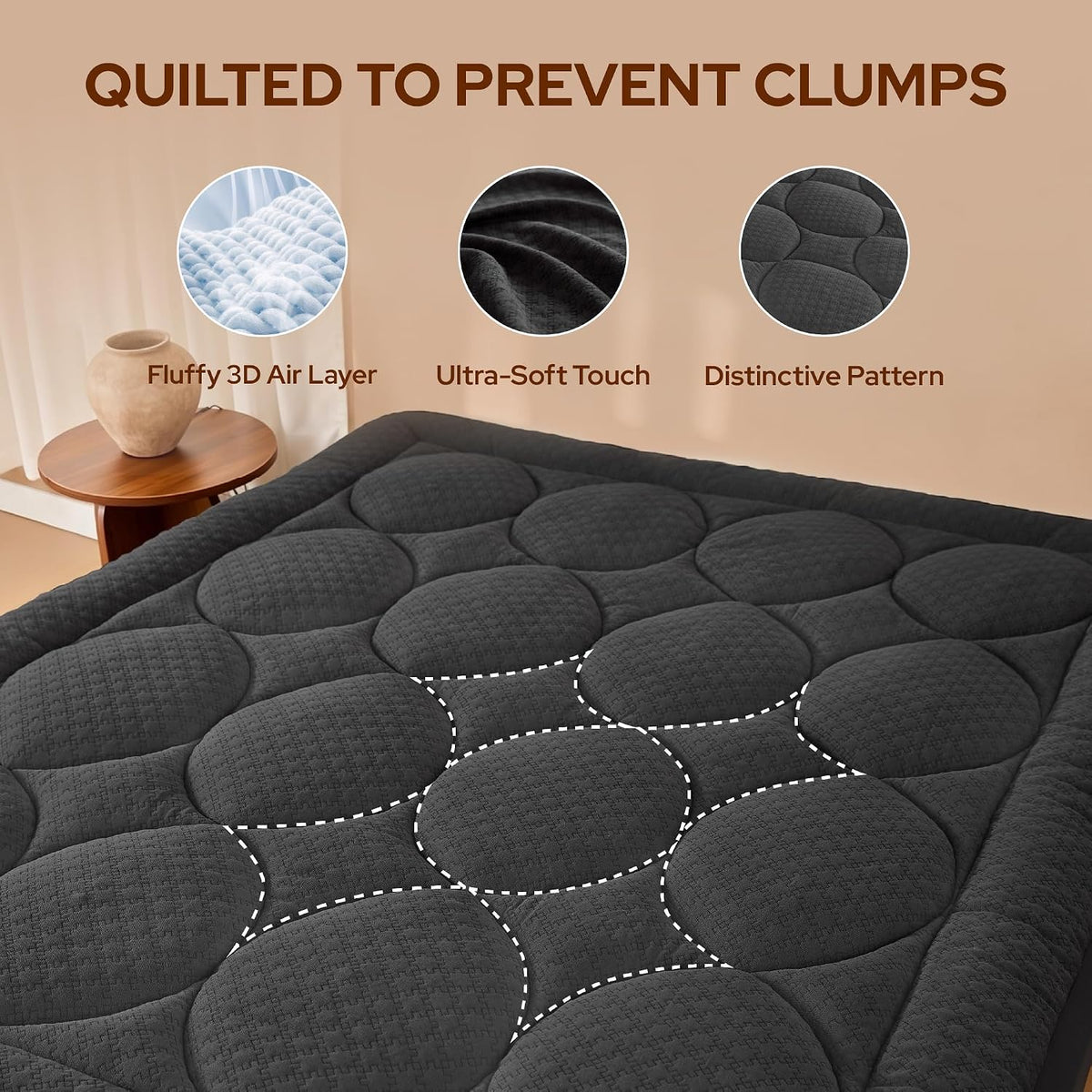 BEDLORE Queen Mattress Pad Cover, Cooling Bamboo Viscose Mattress Topper