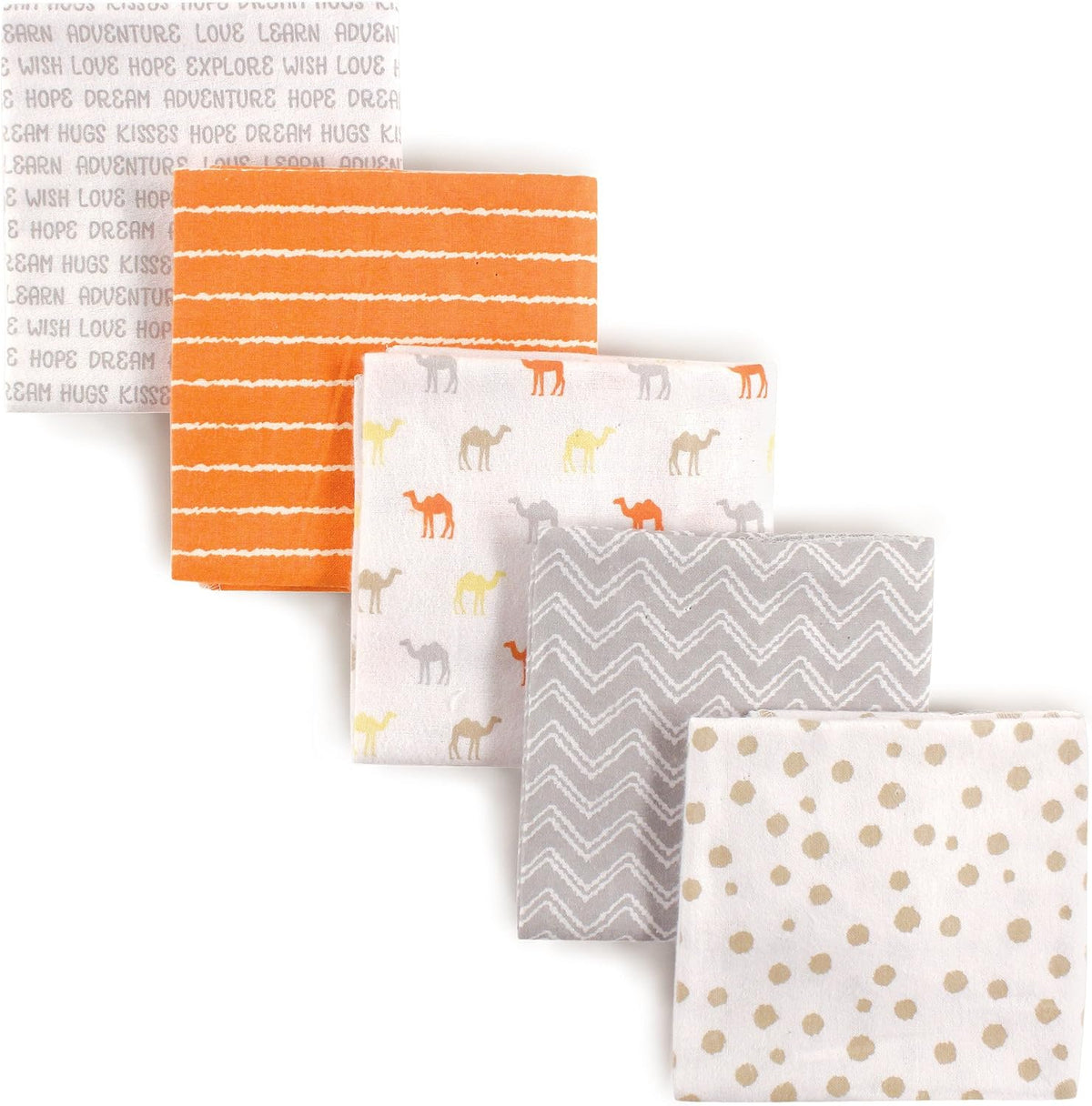 Luvable Friends Unisex Baby Cotton Flannel Receiving Blankets, Basic Elephant 7-Pack, One Size