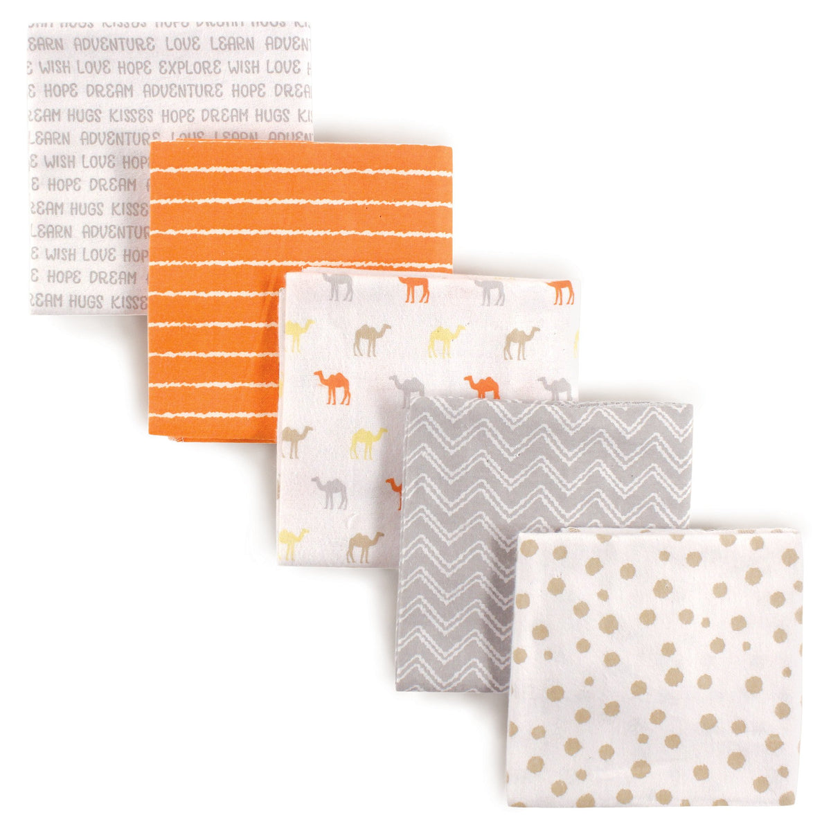 Luvable Friends Unisex Baby Cotton Flannel Receiving Blankets, Basic Elephant 7-Pack, One Size