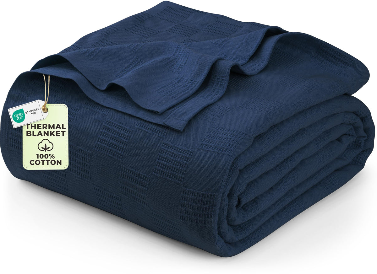 Utopia Bedding 100% Cotton Thermal Blanket Khaki Twin, 90x72 Inches
