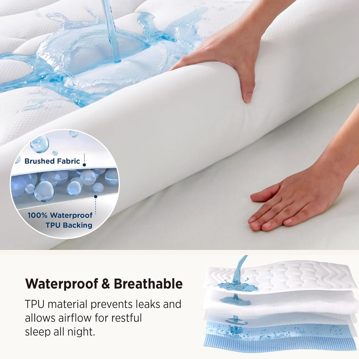 Bedsure Full Size Mattress Protector Waterproof with 8 Inches Deep Pocket