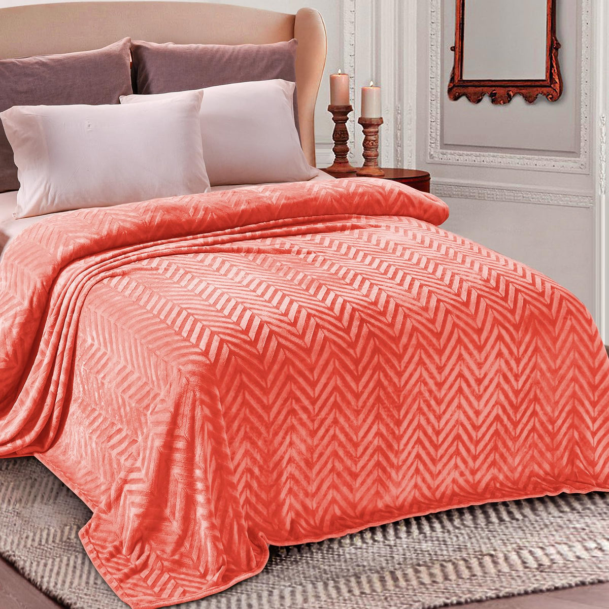 Whale Flotilla Flannel Fleece Fall Bed Blanket King Size, Black