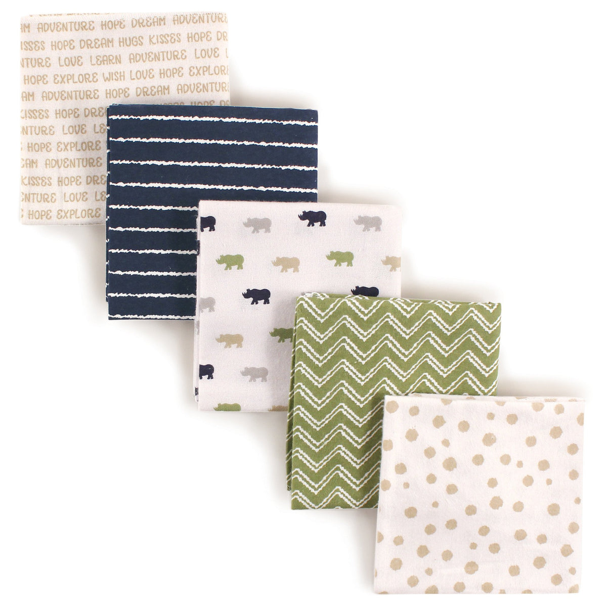 Luvable Friends Unisex Baby Cotton Flannel Receiving Blankets, Basic Elephant 7-Pack, One Size