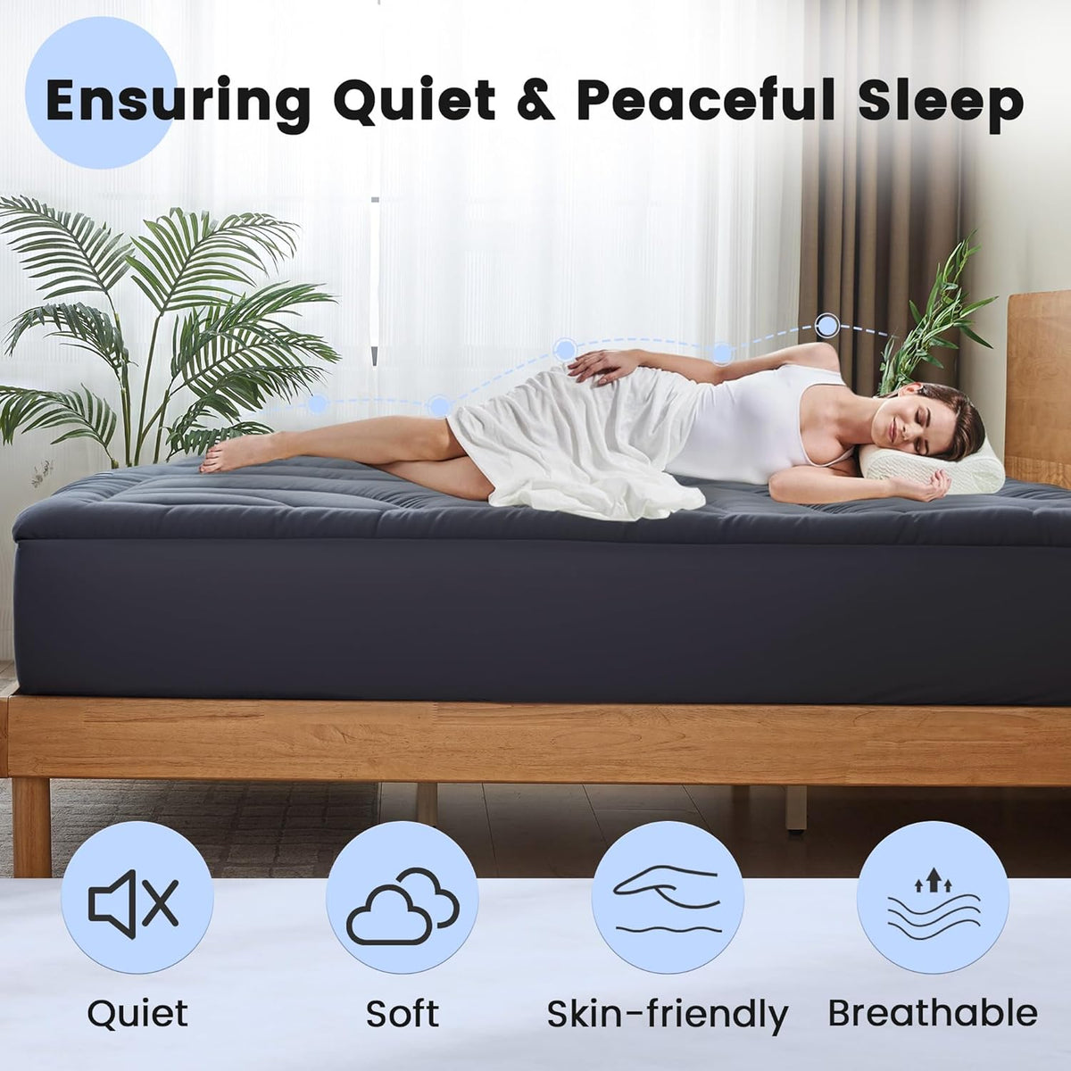 Waterproof Mattress Pad Queen, Quilted Fitted Queen Mattress Protector