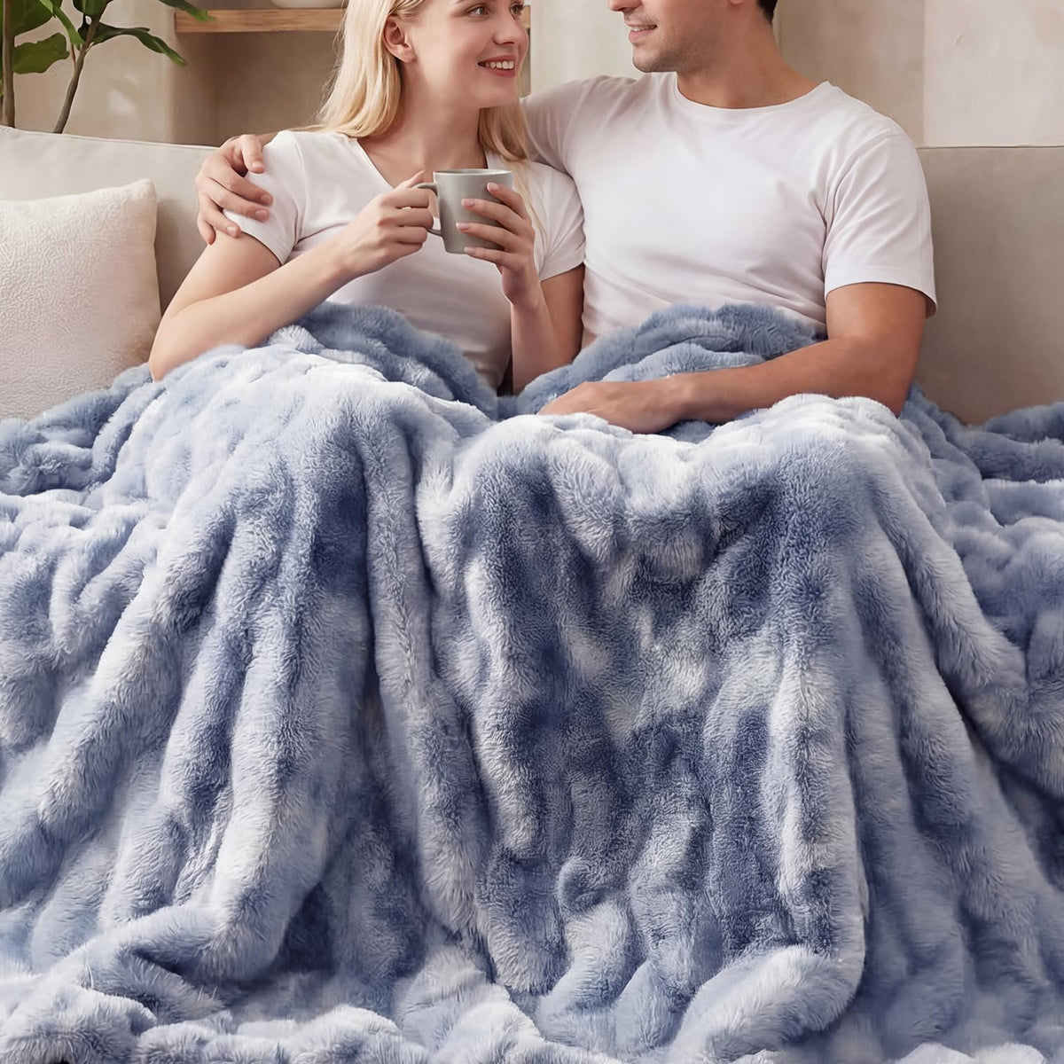 ORINOVA Pink Fluffy Double Sided Blanket for Couch Living Room Faux Fur 50x60 Fuzzy Throw No Shed Blanket for Bed Soft Furry Bed Cozy Comforter Home Decor Gifts 860 GSM