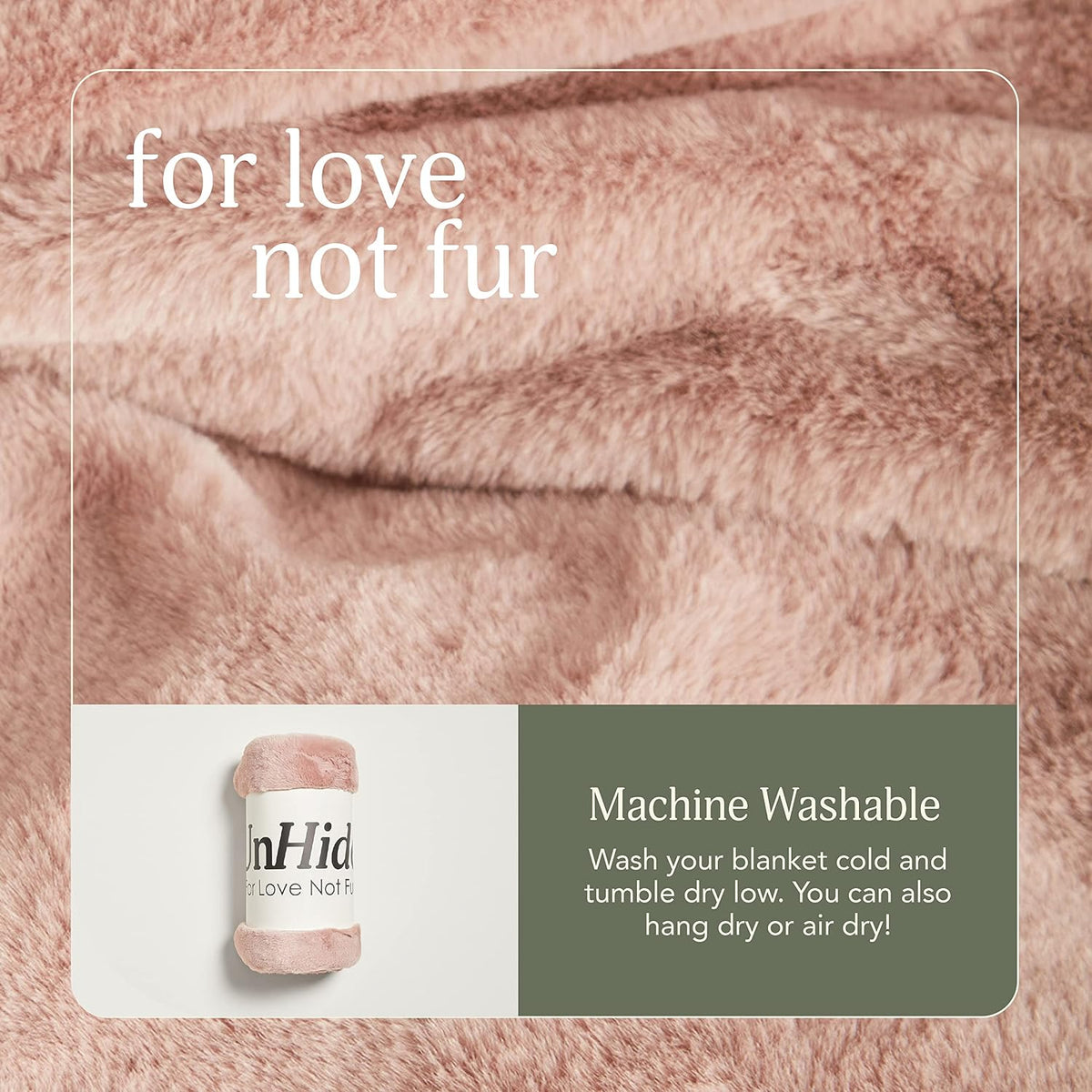 UnHide Lil' Marsh Faux Fur Blanket, Lightweight, Soft Throw Blanket