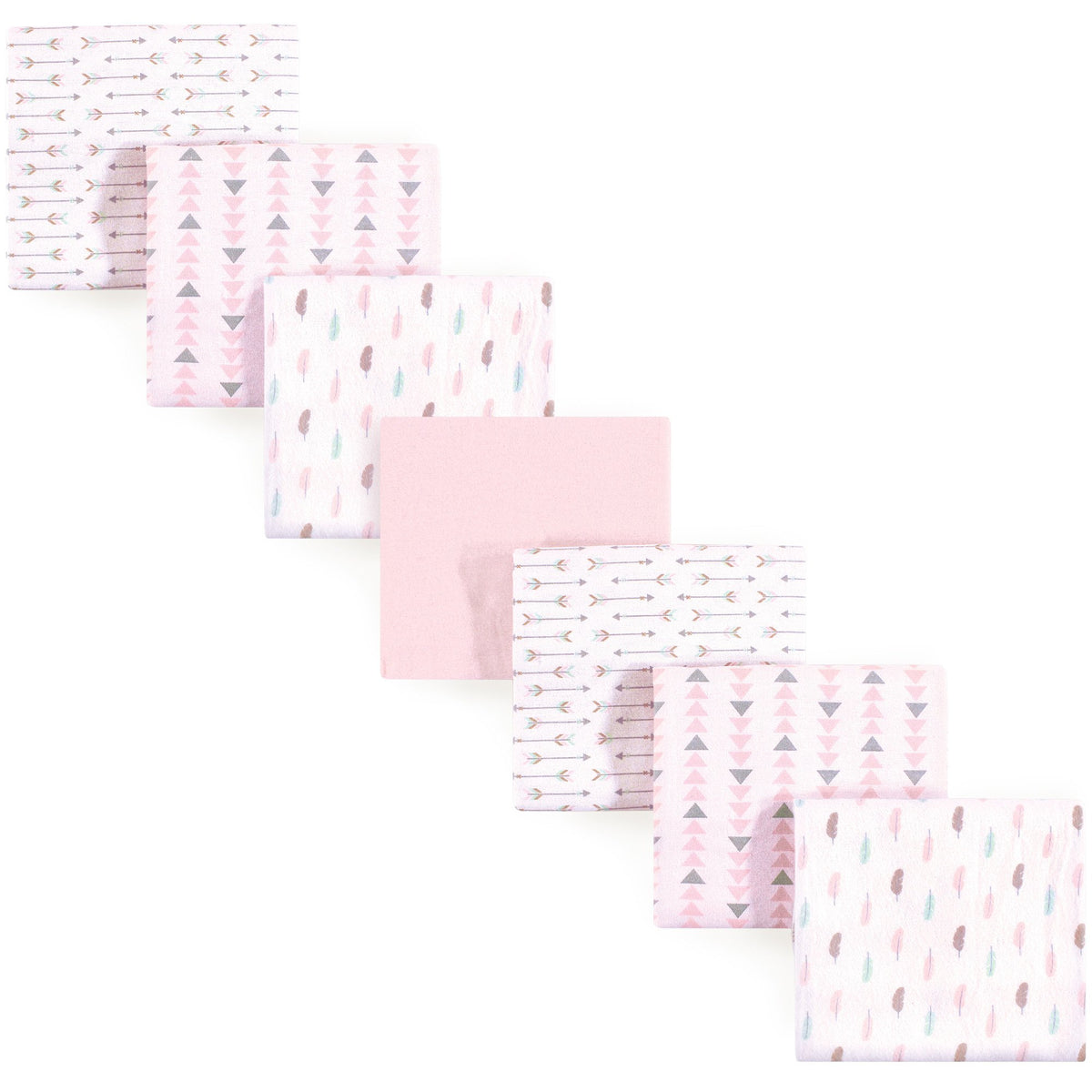 Luvable Friends Unisex Baby Cotton Flannel Receiving Blankets, Basic Elephant 7-Pack, One Size