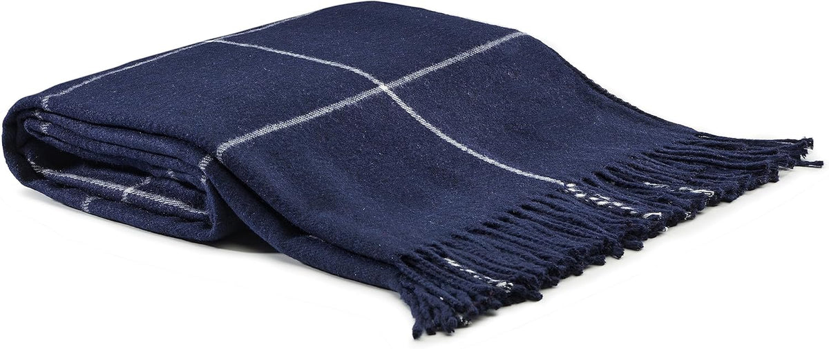 Arus Acrylic Highlands Collection Queen Size Throw Blanket Blue, 60x80