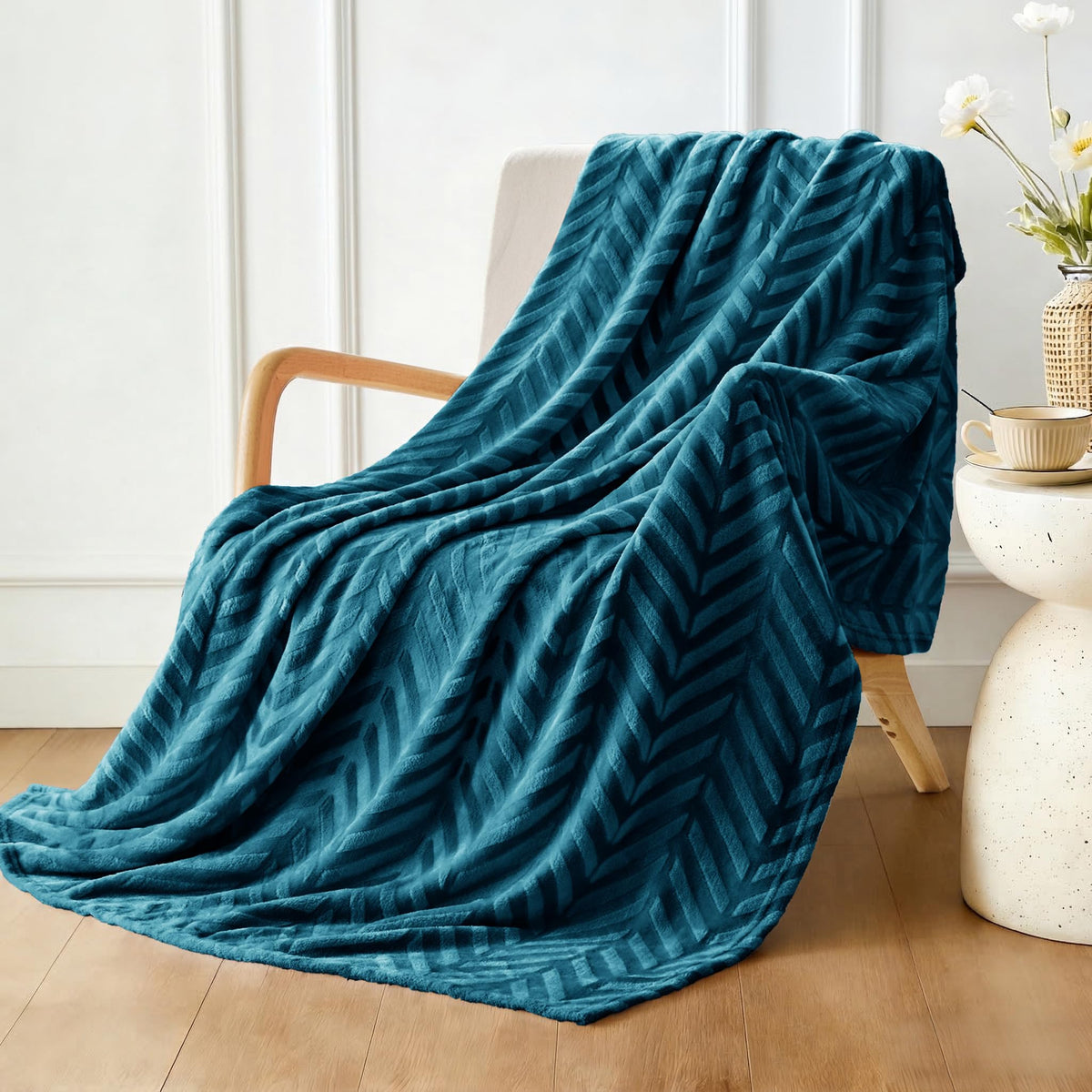 Whale Flotilla Flannel Fleece Fall Bed Blanket King Size, Black
