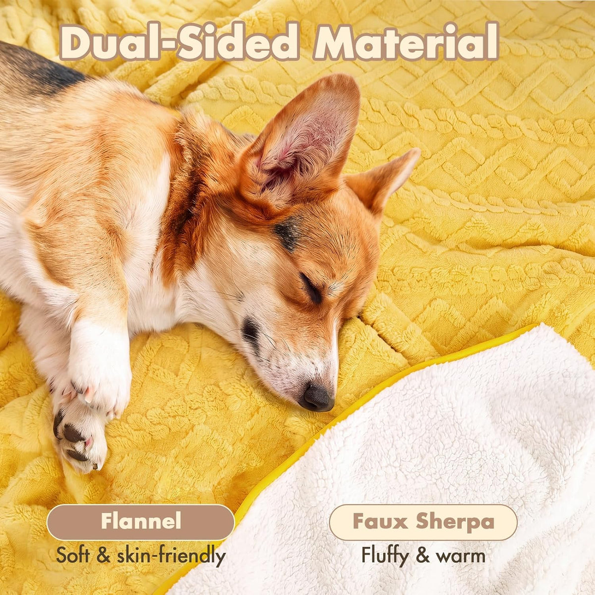 Allroaring Dog Calming Blanket, Waterproof Pet Blankets for Couch Cage Bed