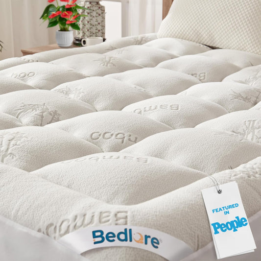 BEDLORE King Mattress Topper, Thick Soft Pillow Top Bed Topper