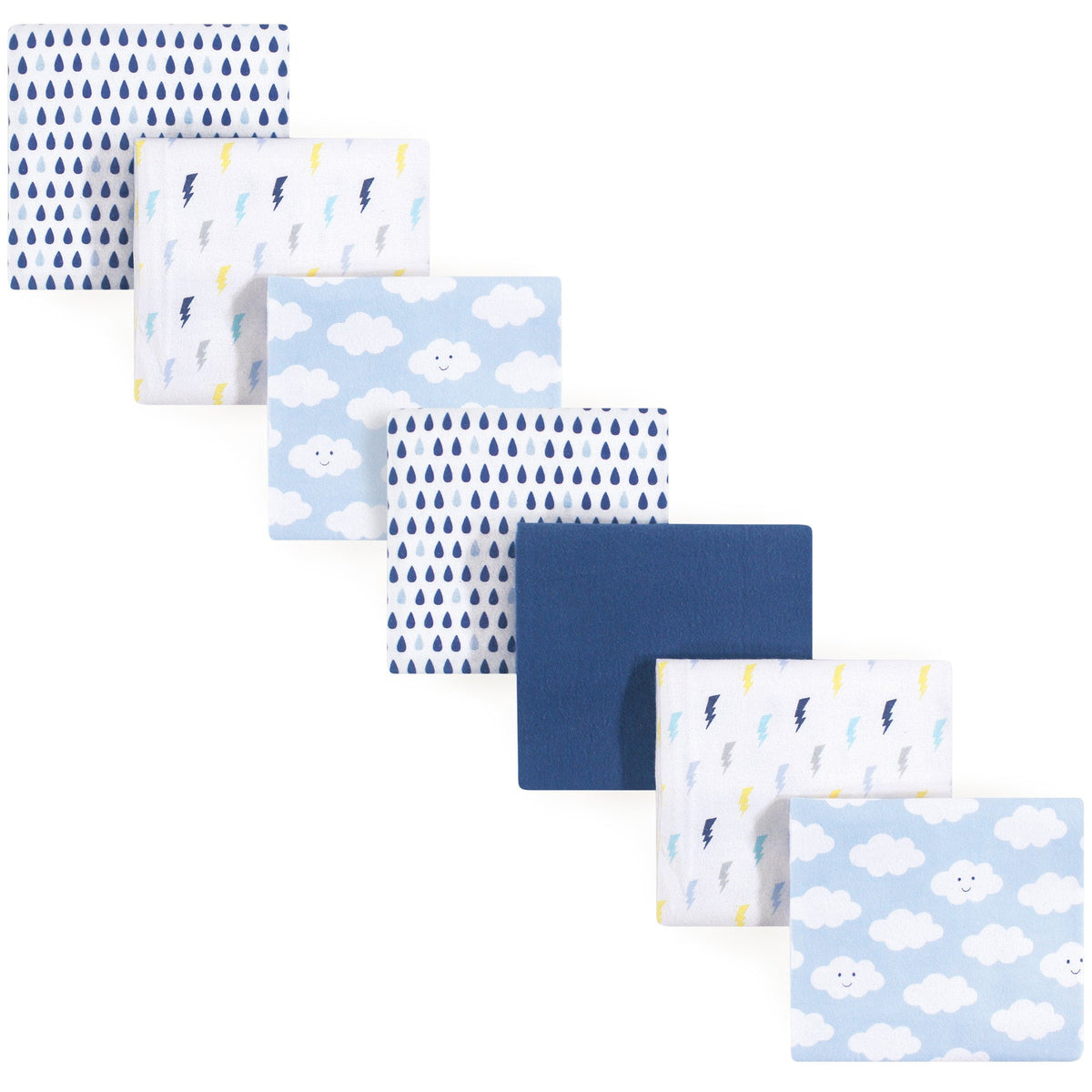 Luvable Friends Unisex Baby Cotton Flannel Receiving Blankets, Basic Elephant 7-Pack, One Size