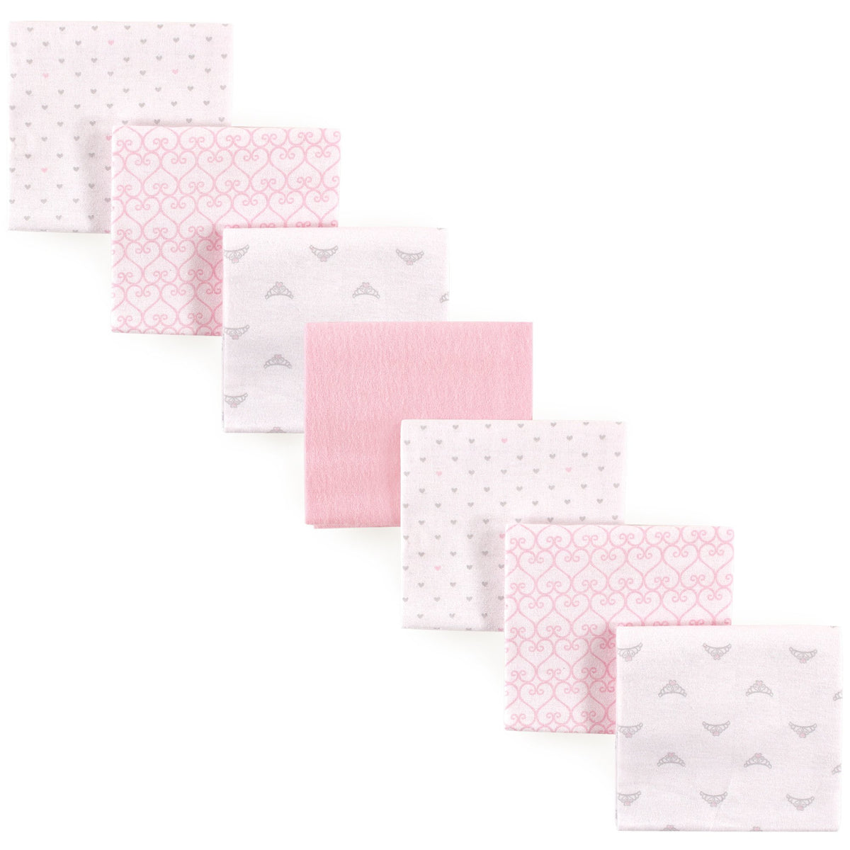 Luvable Friends Unisex Baby Cotton Flannel Receiving Blankets, Basic Elephant 7-Pack, One Size
