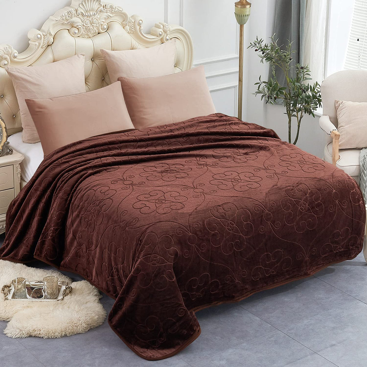 JYK Wolf Blanket Korean Style Queen Size Fleece Bed Blanket, 520GSM 2 Ply