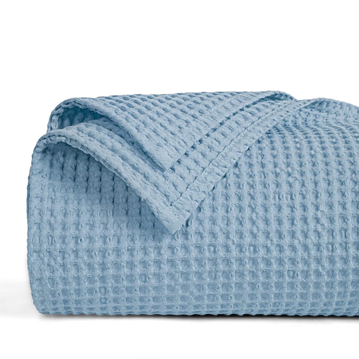 PHF 100% Cotton Waffle Blanket Lightweight Breathable, Twin Size, White
