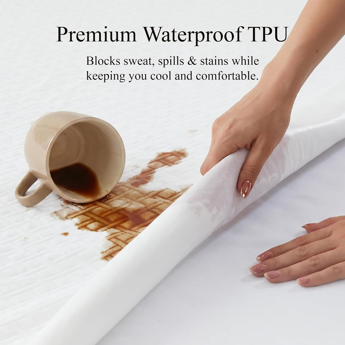Queen Size Waterproof Mattress Protector Noiseless Bamboo Viscose