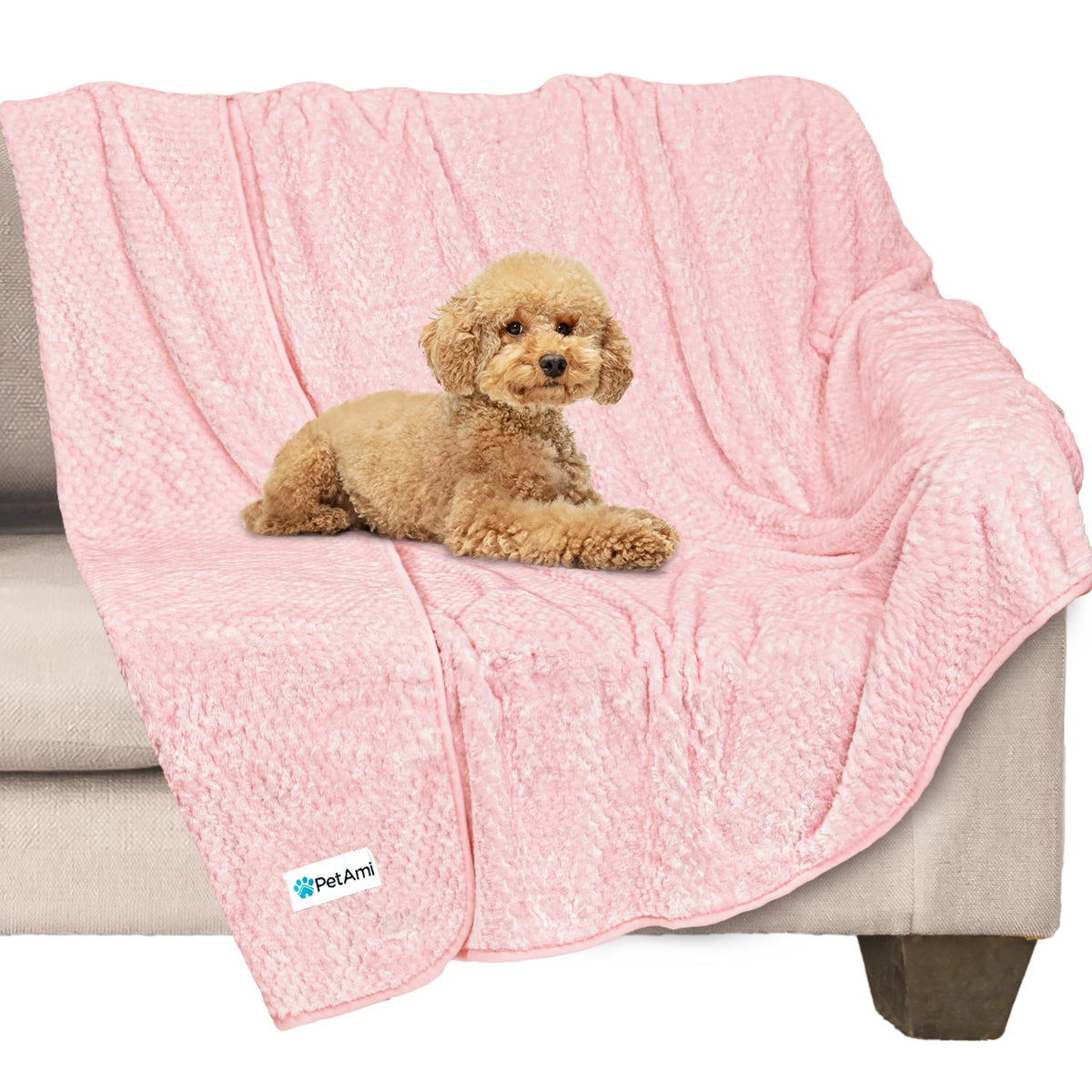 PetAmi Waterproof Dog Blanket, Leakproof Puppy Blanket, 29x40 Taupe Beige