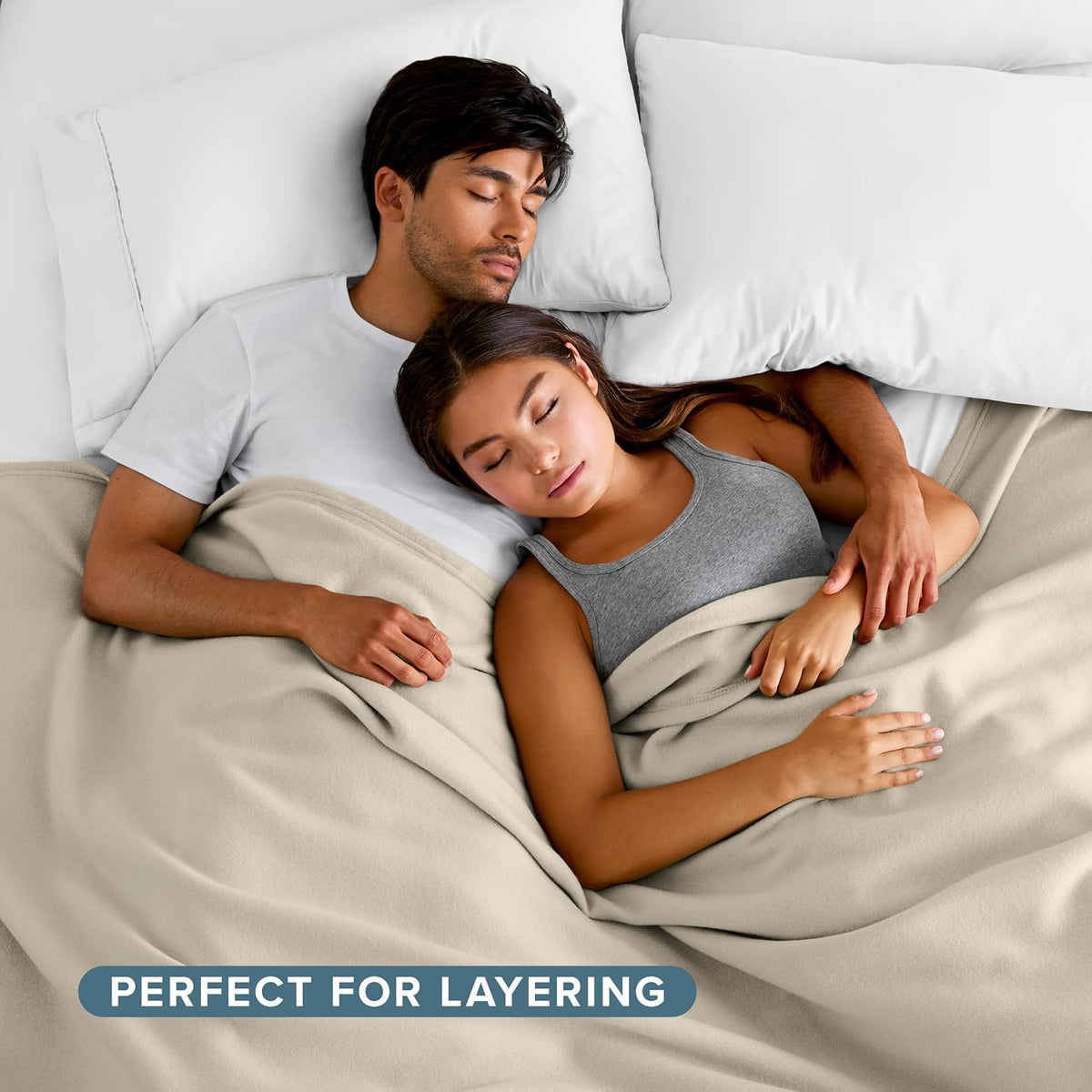 Bare Home Polar Fleece Blanket (Twin/Twin XL, Oyster)