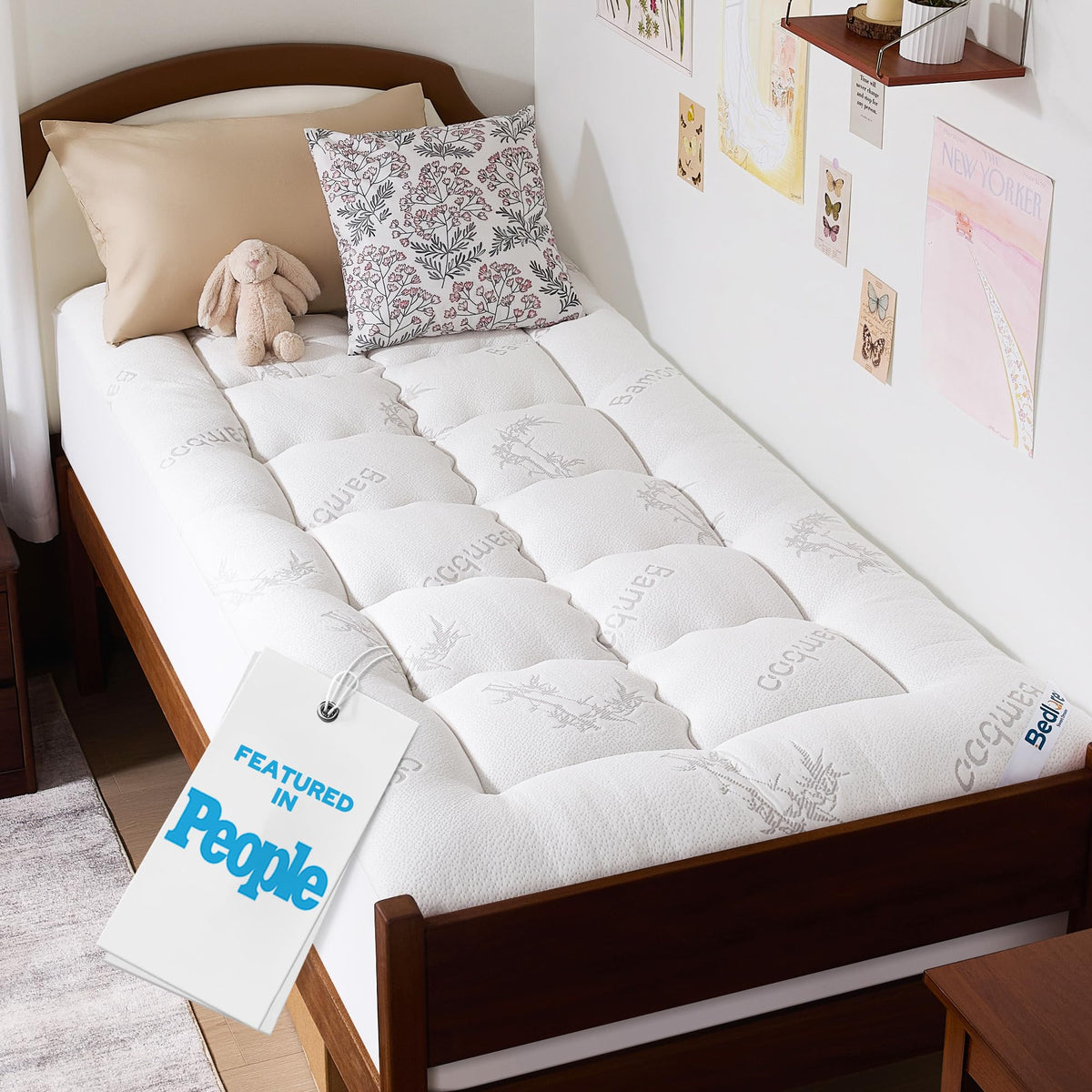 BEDLORE King Mattress Topper, Thick Soft Pillow Top Bed Topper