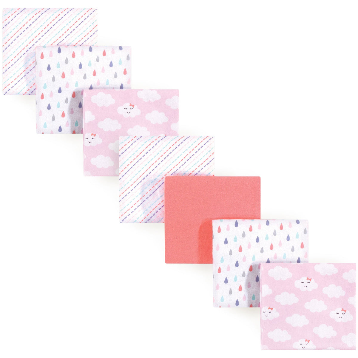Luvable Friends Unisex Baby Cotton Flannel Receiving Blankets, Basic Elephant 7-Pack, One Size