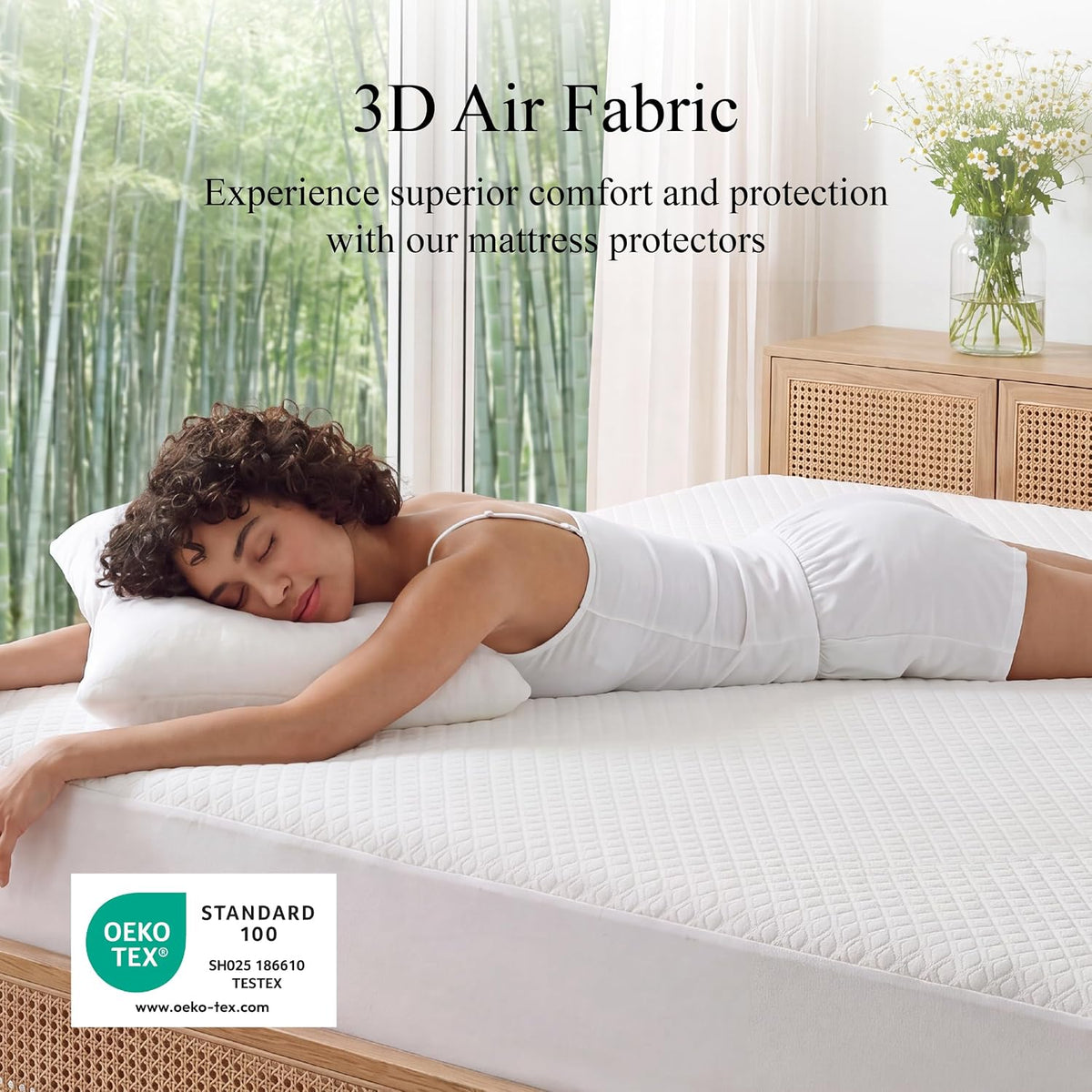 Queen Size Waterproof Mattress Protector Noiseless Bamboo Viscose