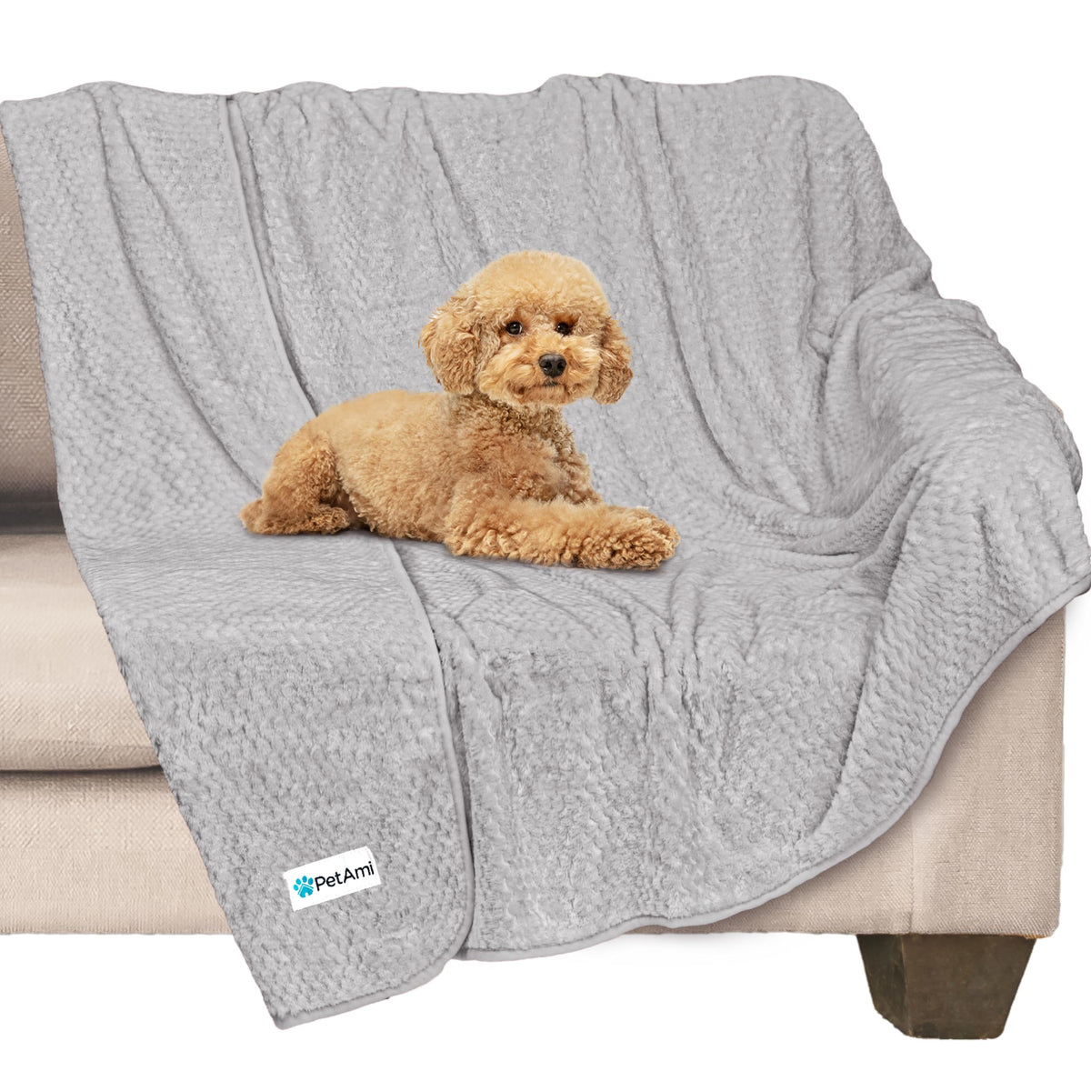 PetAmi Waterproof Dog Blanket, Leakproof Puppy Blanket, 29x40 Taupe Beige