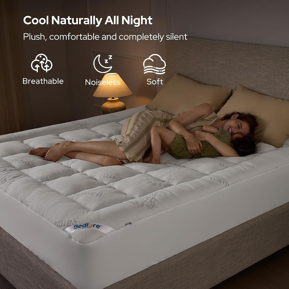 BEDLORE King Mattress Topper, Thick Soft Pillow Top Bed Topper