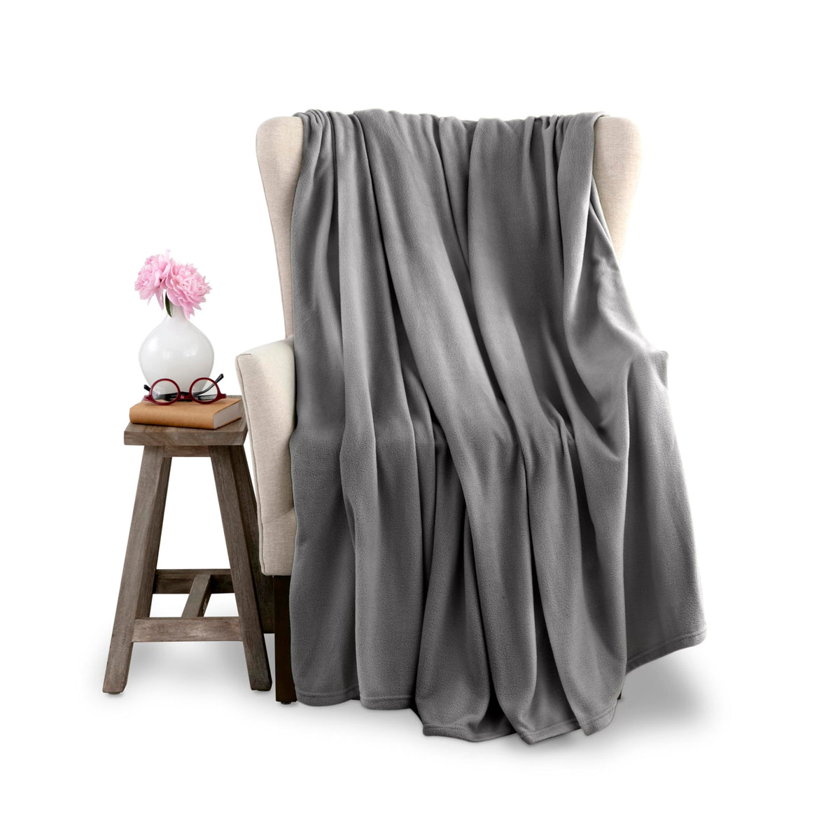 Microfleece Queen Size Blanket | Supersoft Lightweight Throw Blanket | All-Season Comfort | Navy