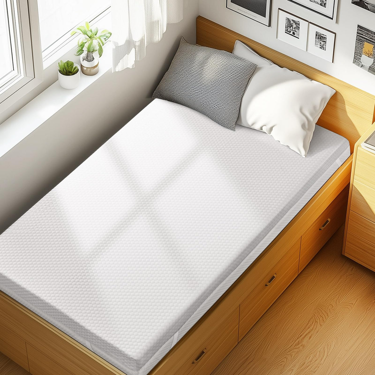 PERLECARE Full Size 3 Inch Gel Memory Foam Mattress Topper with Cover