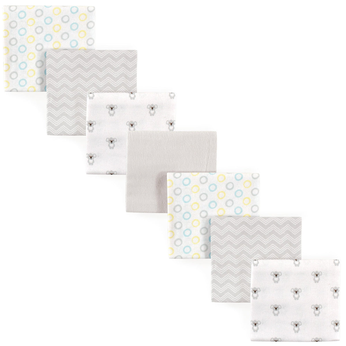 Luvable Friends Unisex Baby Cotton Flannel Receiving Blankets, Basic Elephant 7-Pack, One Size