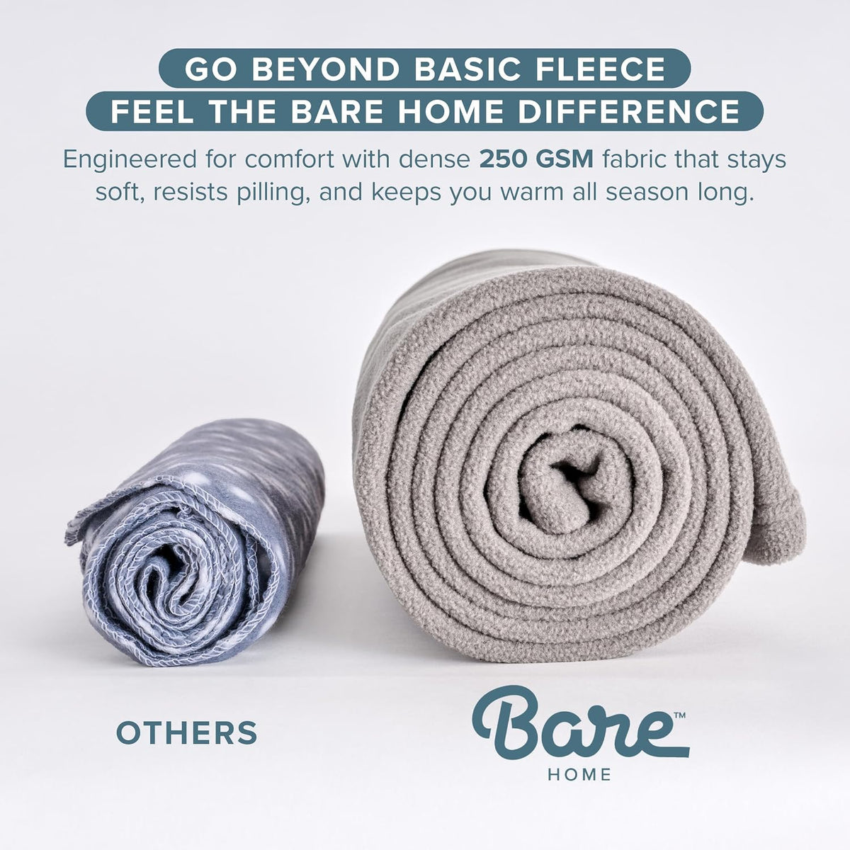 Bare Home Polar Fleece Blanket (Twin/Twin XL, Oyster)