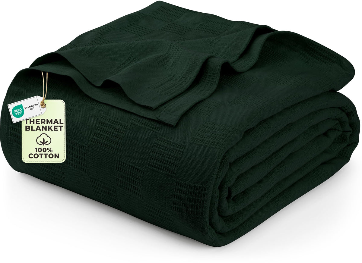 Utopia Bedding 100% Cotton Thermal Blanket Khaki Twin, 90x72 Inches