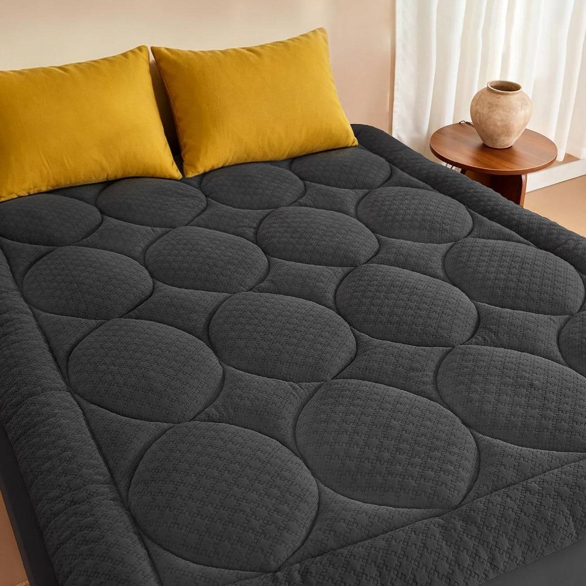 BEDLORE Queen Mattress Pad Cover, Cooling Bamboo Viscose Mattress Topper