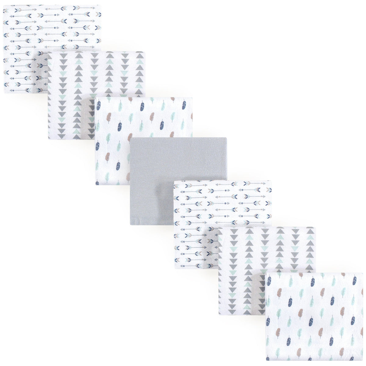 Luvable Friends Unisex Baby Cotton Flannel Receiving Blankets, Basic Elephant 7-Pack, One Size
