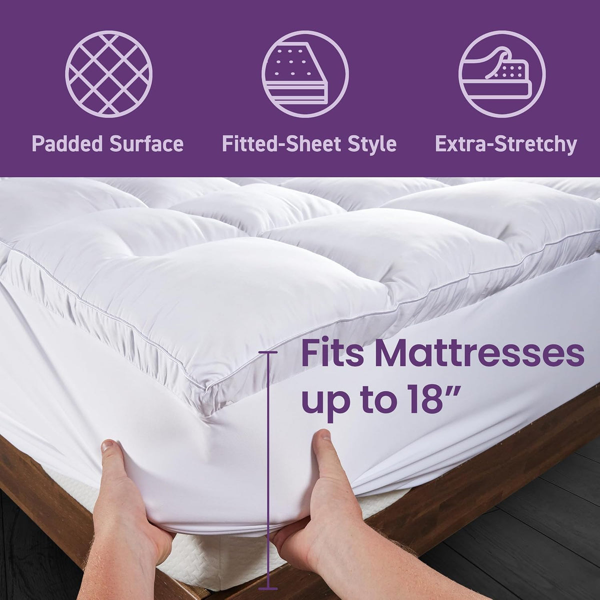 SafeRest CloudGuard - Full Size Hybrid Mattress Protector & Pad (Extra Padded) - Waterproof Quilted Pillow Top Mattress Cover - Thick, Plush & Fitted Mattress Topper for Bed