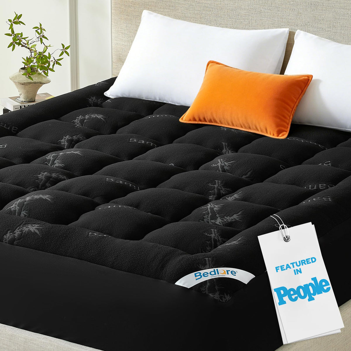 BEDLORE King Mattress Topper, Thick Soft Pillow Top Bed Topper
