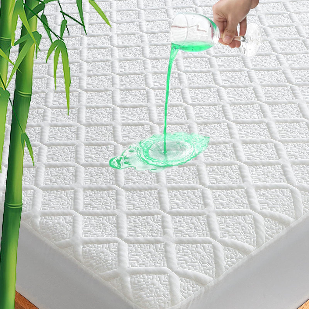 UNILIBRA Twin Size Mattress Pad Cooling Rayon from Bamboo, Quilted Fitted Mattress Protector Pillow Top Single Mattress Cover with Deep Pocket Up to 19 Inches, Ultra Soft Filling Mattress Topper