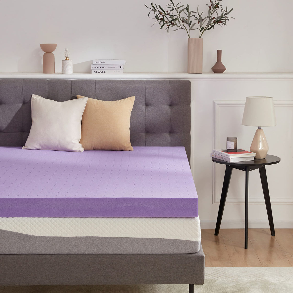 SINWEEK 2 Inch Gel Memory Foam Mattress Topper, Queen Size
