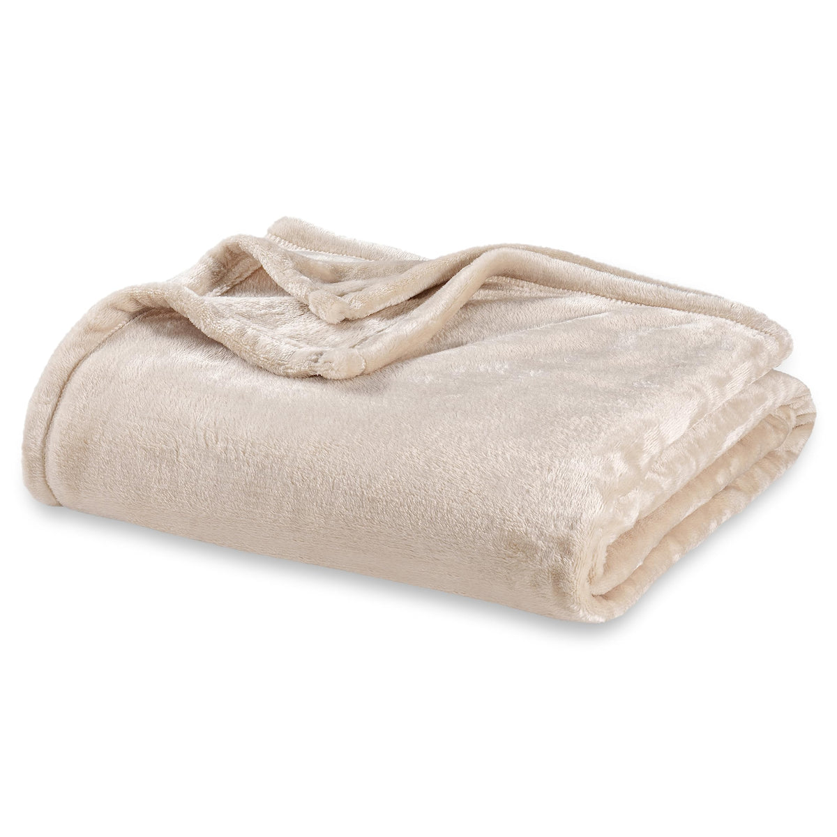 Berkshire Blanket Classic VelvetLoft® Solid Throw Blanket, Lightweight Soft Fuzzy Plush Throw Blanket for Bed and Couch, Grain, 50x60 Inches