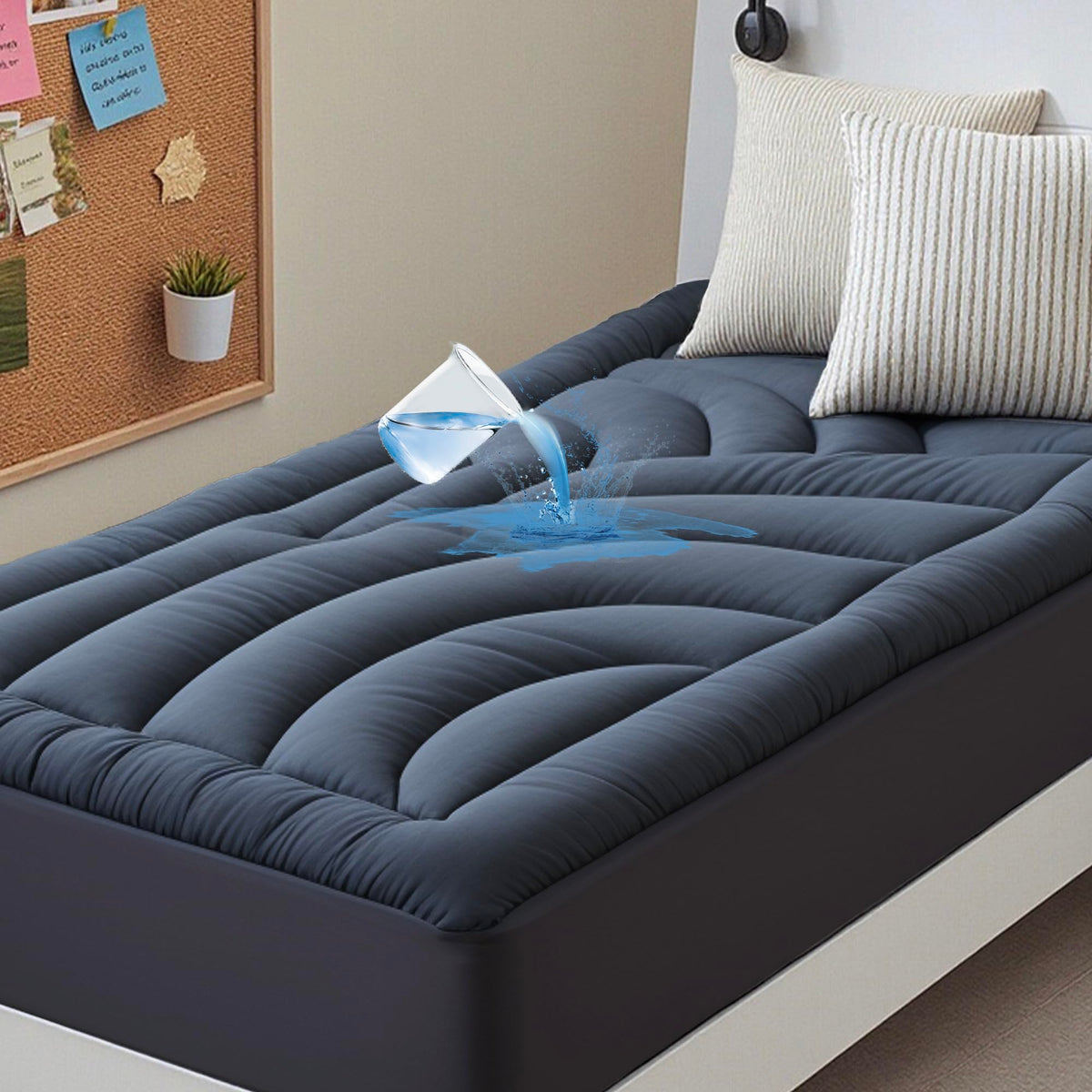 Waterproof Mattress Pad Queen, Quilted Fitted Queen Mattress Protector